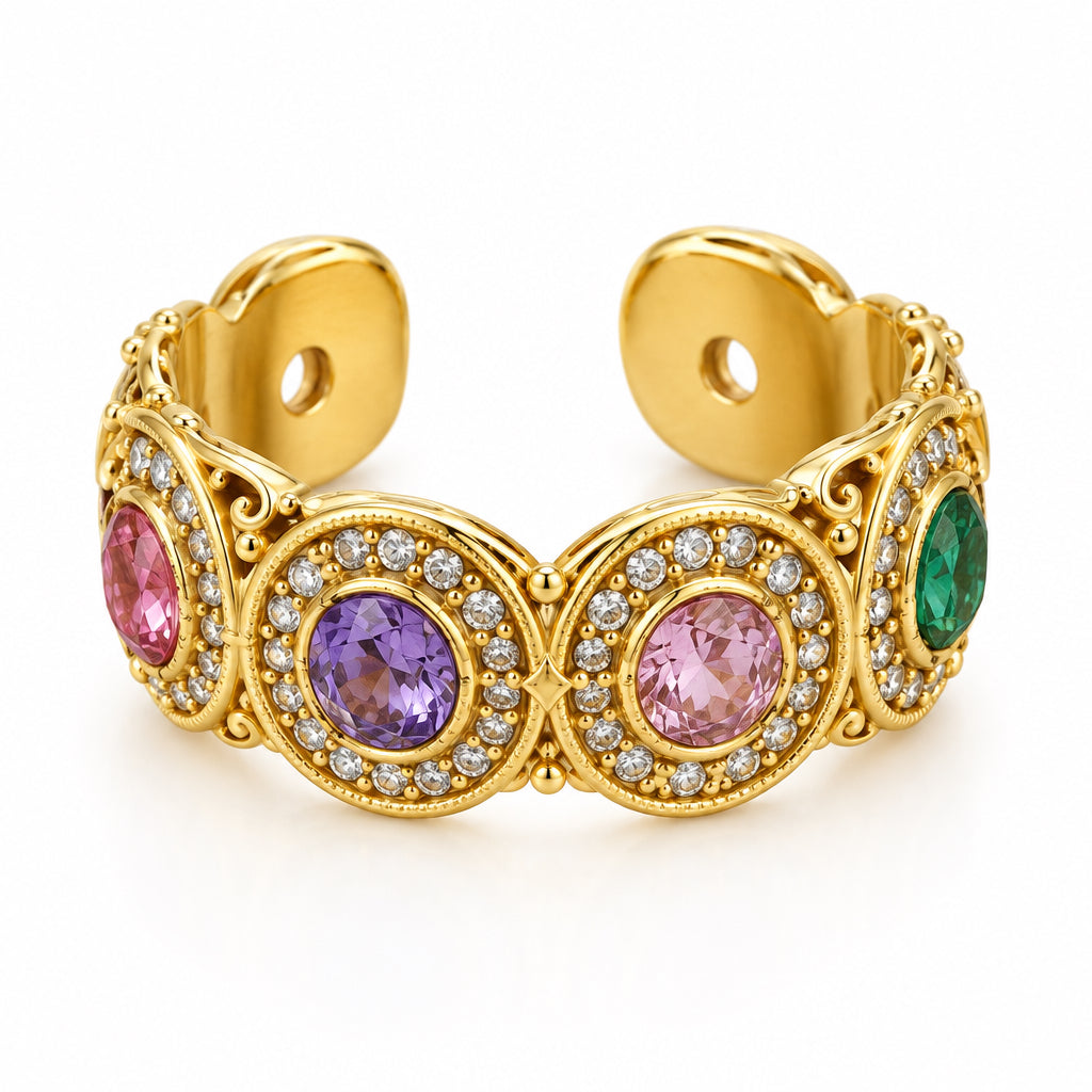 Anillo acero con piedras