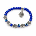 Fatima Amulet Bracelet Protection and Steel in Deep Blue