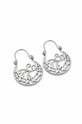 Silver-Tone Steel Filigree Hoop Earrings