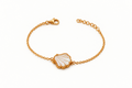 Gold-Plated Marine Steel Bracelet with Mother-of-Pearl Shell Charm