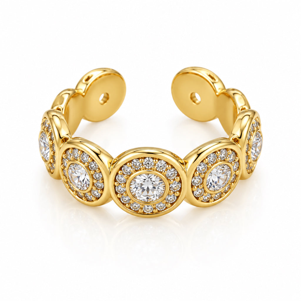 Anillo acero con piedras