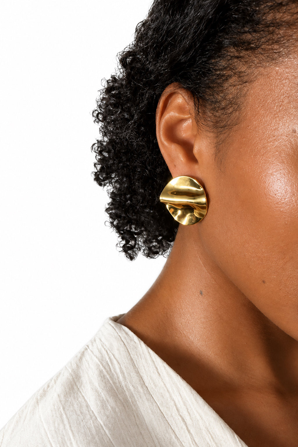 Gold-tone surgical steel Row earrings