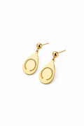Gold teardrop stainless steel earrings