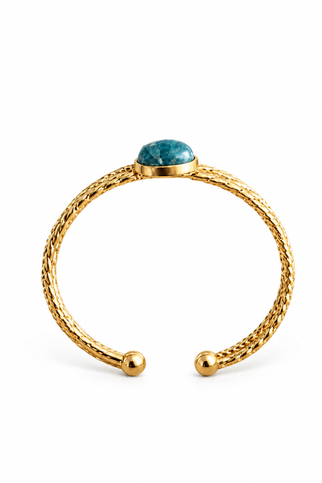 Adjustable stainless steel and gemstone bracelet - 8 variants