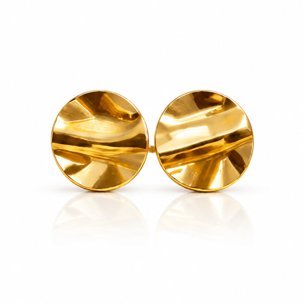 Gold-tone surgical steel Row earrings