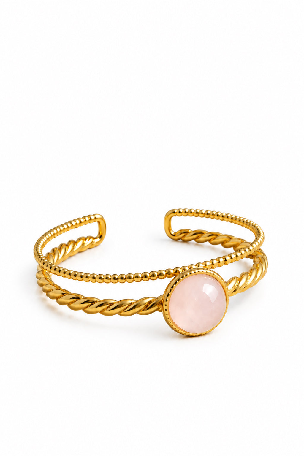 Adjustable stainless steel and gemstone bracelet - 8 variants