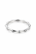 Bamboo Steel Bracelet with Cubic Zirconia