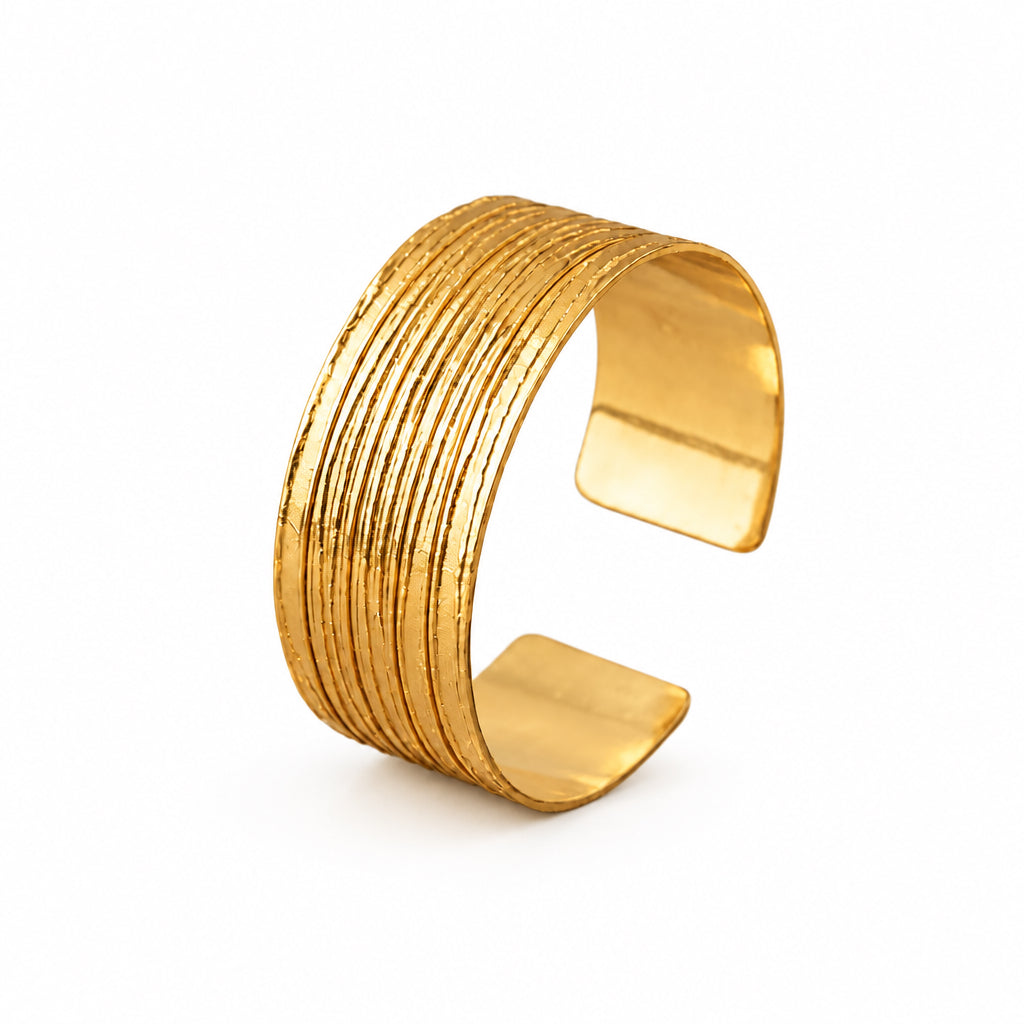 Textured Gold Aura Bangle