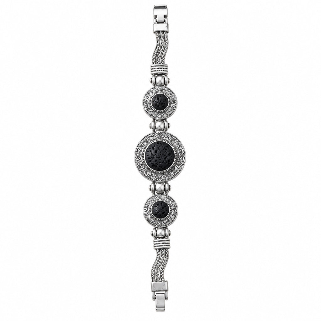 Ethnic Style Steel Bracelet with Stone Details