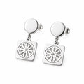 Geometric Sun Steel Earrings