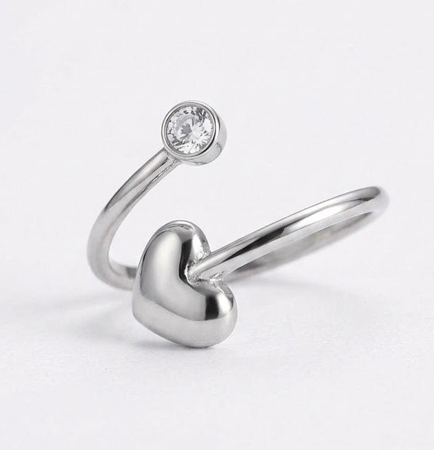 Anillo acero corazón